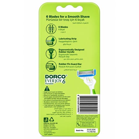 Dorco Everjoy 6 Bıçaklı Kullan At Kadın Tıraş Bıçağı 3lü