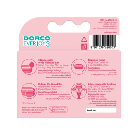 Dorco Everjoy 3 Bıçaklı Kadın Yedek Tıraş Bıçağı 4lü