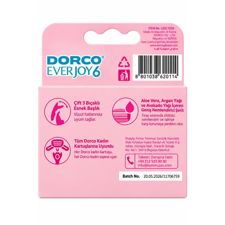 Dorco Everjoy 6 Bıçaklı Kadın Yedek Tıraş Bıçağı 2li