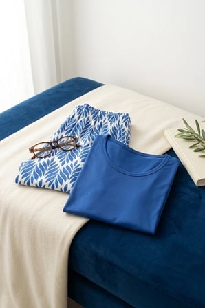 Kadın Desenli Bambu Viskon Uzun Kollu Soft Örme Mevsimlik Yumuşak Pijama Takımı