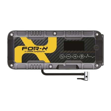 FOR-X X-12000mAh-12 V ŞARZLI AKÜ TAKVİYE-KOMPRESSÖR LASRİK ŞİŞİRME-POWER BANK-LED IŞIK-AKIM-ŞARZ KORUMALI AKÜ TAKVİYE CİHAZI-ÖZEL ÇANTALI