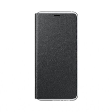 Galaxy A8 Plus (2018) ile Uyumlu Neon Flip Koruyucu Kılıf Siyah EF-FA730PBEGWW