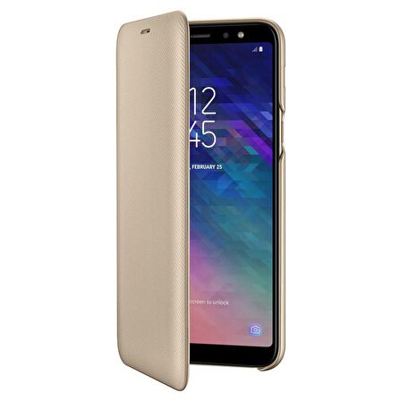 Galaxy A6+ (2018) ile Uyumlu Kapaklı Kılıf Altın EF-WA605CFEGWW