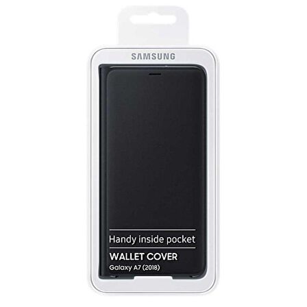 Galaxy A7 2018 ile Uyumlu Wallet Cover Kılıf Siyah EF-WA7500PBEGWW