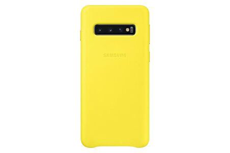 Galaxy S10 ile Uyumlu Kılıf Leather Cover Sarı EF-VG973LYEGWW