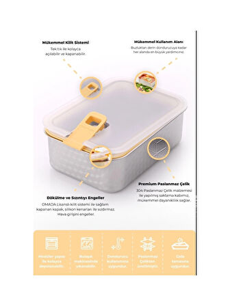 Perfect Seal Paslanmaz Çelik Saklama Kabı 4 Lü Set