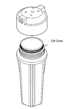 Su Arıtma Filtre Kabı 10" Çift O-Ring
