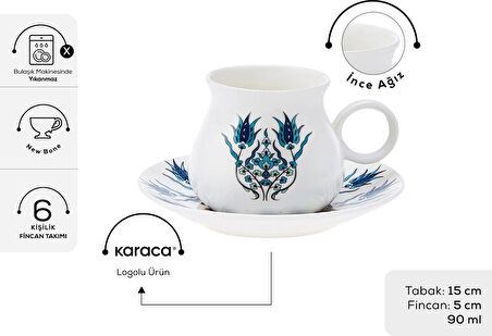 Karaca Bursa 6 Kişilik Kahve Fincanı Takımı 90 ml