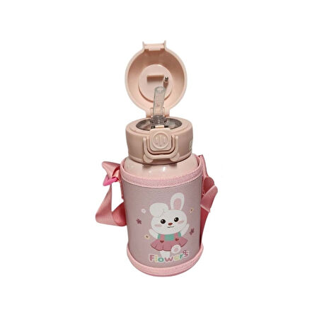 AKILLIELMA-TAROS CUTE PEMBE ANİMALS ÇELİK MATARA 500 ML