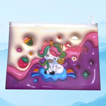 Unick Color 3D Unicorn A4 Kilitli Dosya 1 Adet