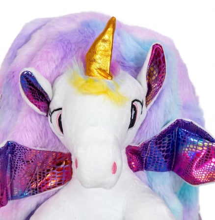 AKILLIELMA-TAROS KABARTMALI PELUŞ SIRT ÇANTASI MAVİ UNICK COLOR UNICORN ORTA BOY 7698