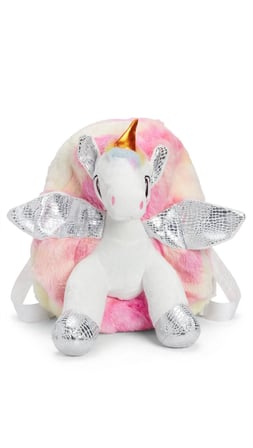 AKILLIELMA-TAROS KABARTMALI PELUŞ SIRT ÇANTASI PEMBE UNICK COLOR UNICORN ORTA BOY 7698