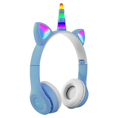 NPS - Unicorn şeklnde Işıklı Bluetooth Kulaklık - PEMBE