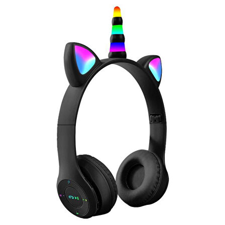 NPS - Unicorn şeklnde Işıklı Bluetooth Kulaklık - PEMBE