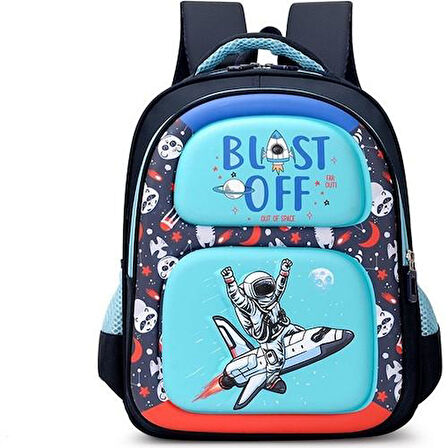 Taros Unick Color Astronot Kabartmalı Orta Boy Sırt Çantası