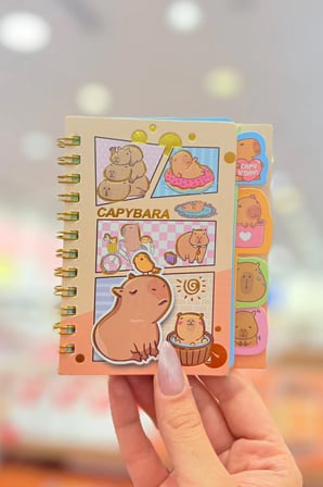 Capybara Separatörlü Spiralli Not Defteri – Eğlenceli ve Düzenli