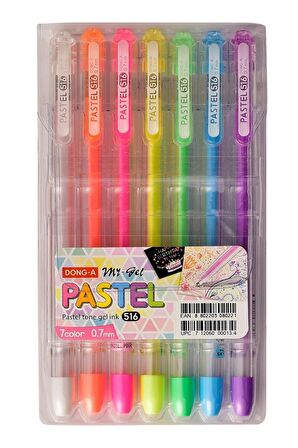 My-Gel 0.7 Mm Kalem Pastel Renkler 7’Li Set Jel Kalem