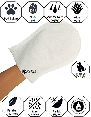 Wash Gloves Evcil Hayvanlar Için Kuru Yıkama Ve Bakım Kesesi 8li