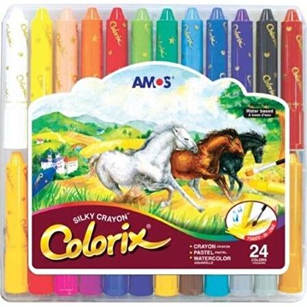 Amos Üçü Bir Arada Boya Colorıx 24’lü Set Plastik Kutu CRX5PC24