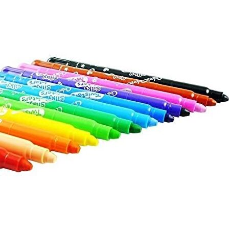 Amos Silky Twisters Üçü Bir Arada Jel Tipi Mum Boya 12 Renk