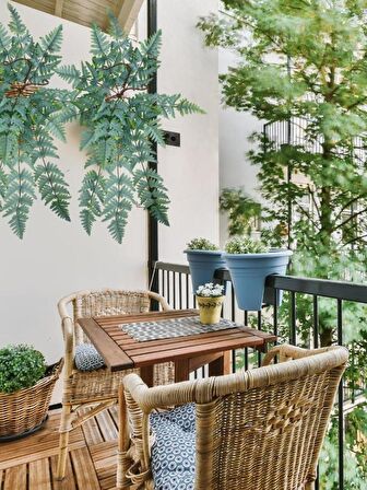Yapay Çiçek Pastel Cycas Aşk Merdiveni 80cm Eğrelti Otu Sıkas Bitkisi 12 Yaprak 40*80cm Yapay Bitki