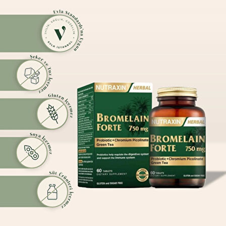 Nutraxin Bromelain Forte 750 Mg 60 Tablet