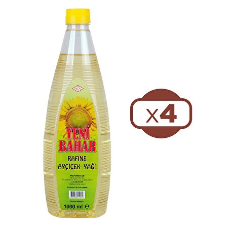 Yeni Bahar Ayçiçek Yağı 1 Litre x 4 Adet