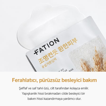 FATION Real Fit Rice Bran Brightening Mask - Aydınlatıcı Maske 23ml x 5 adet