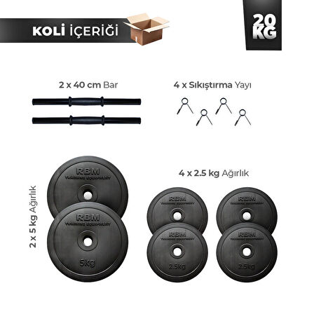 20 Kg Dambıl Seti ve Ağırlık Seti