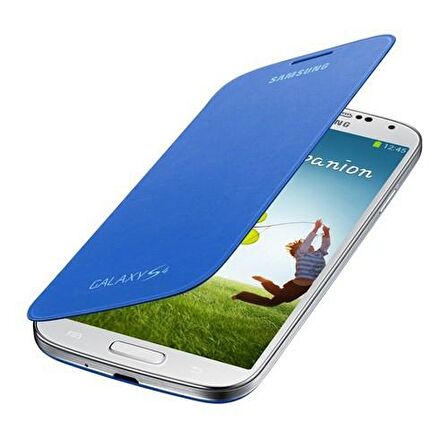 Galaxy S4 i9500 ile Uyumlu Flip Cover Kılıf Mavi EF-FI950BCEGWW