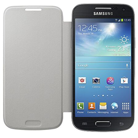 Galaxy S4 Mini ile Uyumlu Flip Cover Kılıf Beyaz EF-FI919BWEGWW