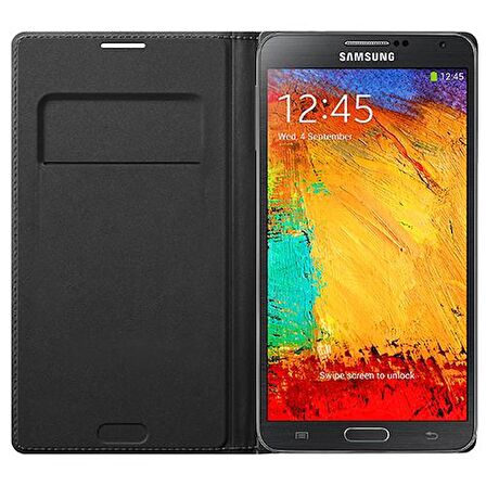 Galaxy Note 3 N9000 Flip Wallet Kılıf Siyah EF-WN900B