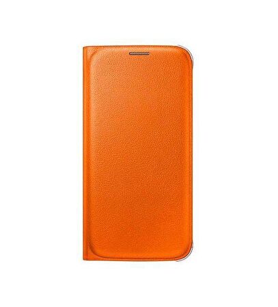 Galaxy S6 ile Uyumlu Flip Wallet (Deri Görünümlü) Turuncu EF-WG920POEGWW