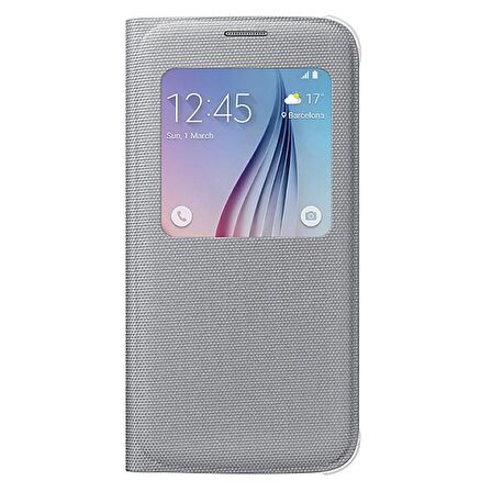 Galaxy S6 S-View Cover (Tekstil) Gri EF-CG920BSEGWW
