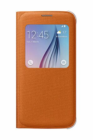 Galaxy S6 S-View Cover (Tekstil) Turuncu EF-CG920BOEGWW