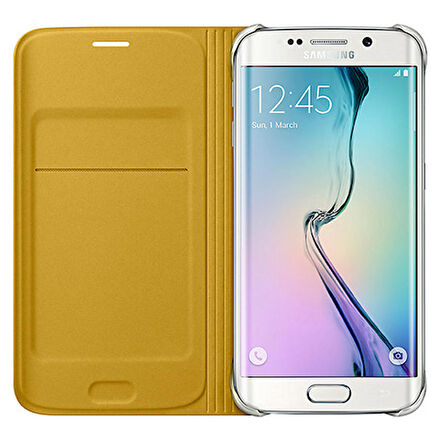 Galaxy S6 Edge Flip Wallet (Tekstil) Sarı EF-WG925BYEGWW