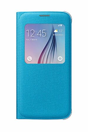 Galaxy S6 S-View Cover (Tekstil) Mavi EF-CG920BLEGWW