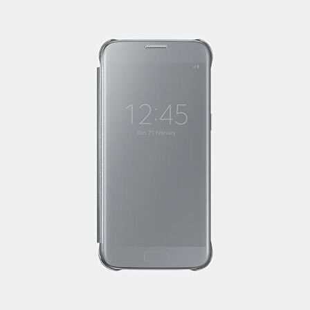 Galaxy S7 ile Uyumlu Clear View Cover Kılıf Gümüş EF-ZG930CSEGWW