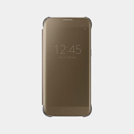 Galaxy S7 ile Uyumlu Clear View Cover Kılıf Altın EF-ZG930CFEGWW