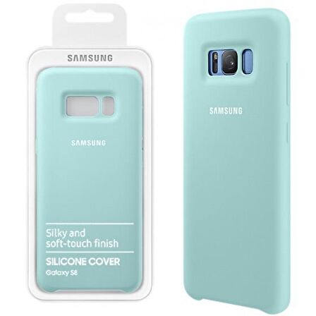 Galaxy S8 ile Uyumlu Silikon Kılıf Mavi EF-PG950TLEGWW