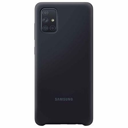 Galaxy A71 ile Uyumlu Silikon Kılıf Siyah EF-PA715TBEGWW