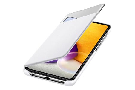 Galaxy A72 ile Uyumlu S View Cüzdan Kılıf Beyaz EF-EA725PWEGWW