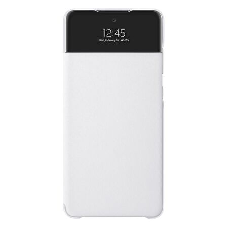 Galaxy A72 ile Uyumlu S View Cüzdan Kılıf Beyaz EF-EA725PWEGWW