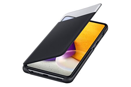 Galaxy A72 ile Uyumlu S View Cüzdan Kılıf Siyah EF-EA725PBEGWW