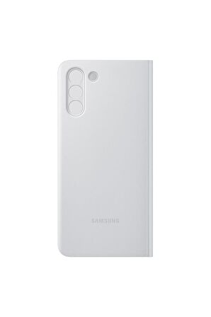 Galaxy S21 Plus ile Uyumlu Smart Clear View Kılıf-Açık Gri EF-ZG996CJEGTR