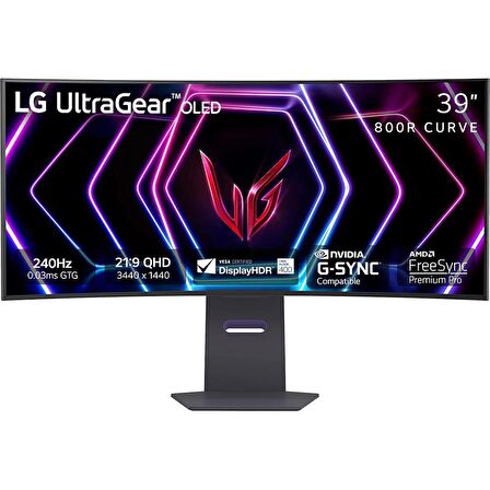 LG UltraGear 39" 39GS95QE-B 240Hz 0.03ms (GtG) OLED 800R 21:9 Ultra-WQHD DisplayHDR True Black 400 Monitör