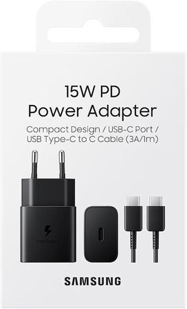 Samsung EP-T1510XBEGWW 15 W Siyah Type-C Kablolu Hızlı Şarj Aleti Outlet