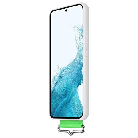 Samsung Galaxy S22 Plus Kordonlu Silikon Kılıf Beyaz