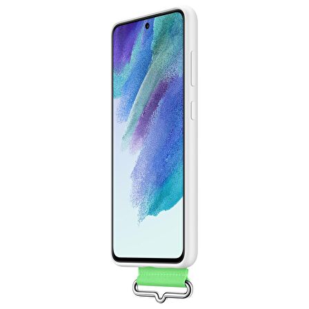 Galaxy S21 FE ile Uyumlu Kayışlı Silikon Kılıf Beyaz-EF-GG990TWEGWW