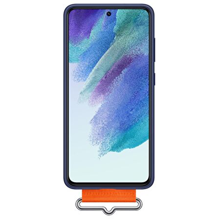 Galaxy S21 FE ile Uyumlu Kayışlı Silikon Kılıf Lacivert-EF-GG990TNEGWW